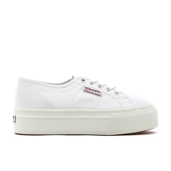 NEVER WORN WHITE PLATFORM SUPERGAS!!!!! Sold out literally everywhere! 💌 - Picture 3 of 8